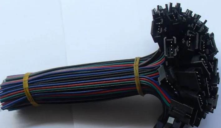 50 пар(100 шт) 4 PIN Мужской и Женский RGB Разъем провода кабель для 3528 5050 SMD светодиодные ленты