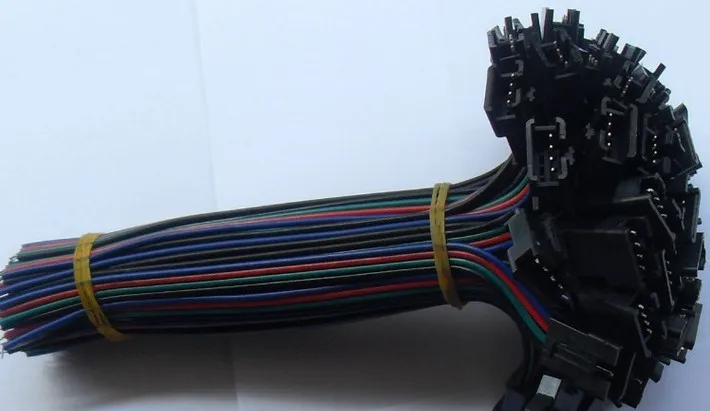 Бесплатная доставка новинка 50 пар (100 шт.) 4 контактный штекер и гнездо RGB