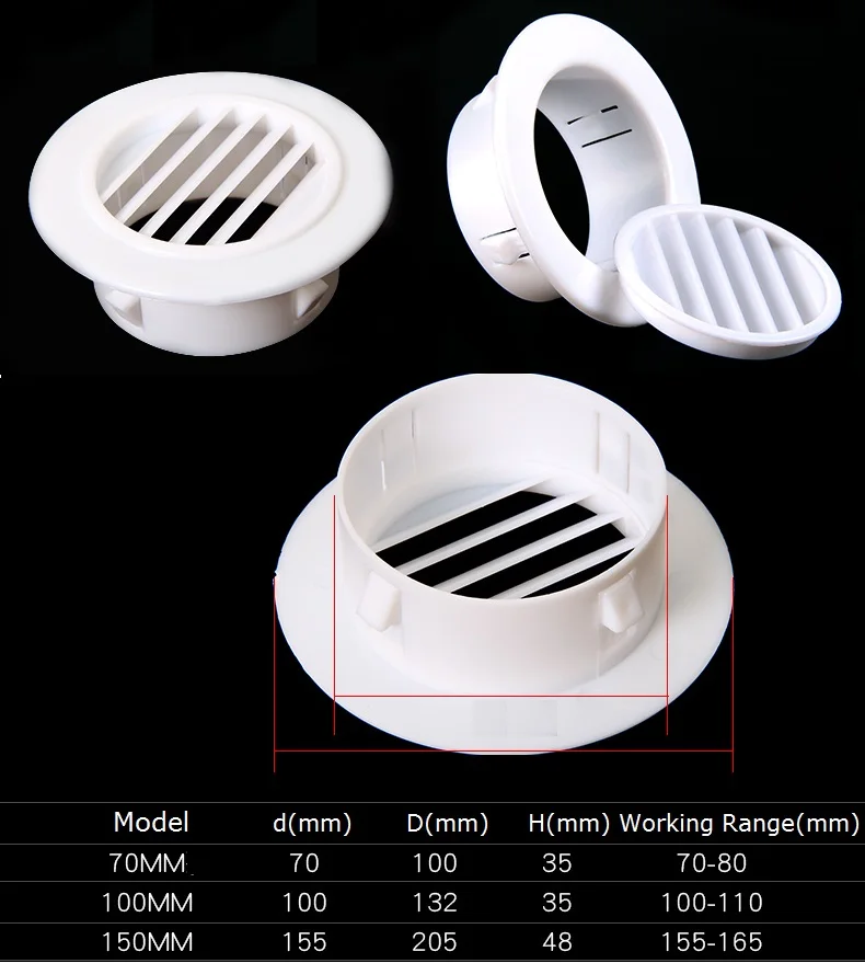 

2Pcs/Lot Plastic Air Conditioning Wall Hole Cover White Louvre vent