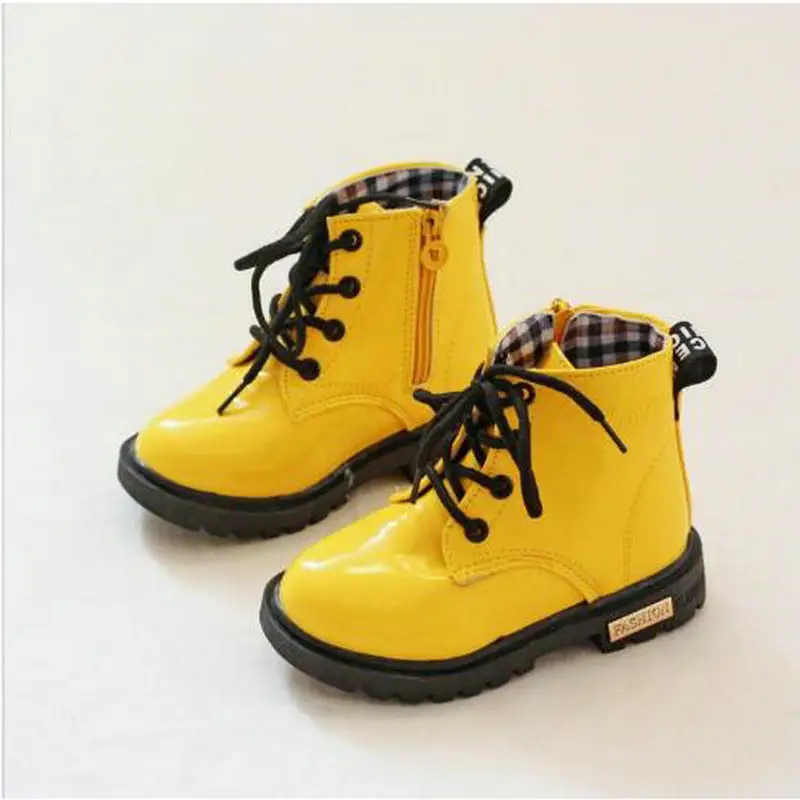 

Children Leather Boots Female Male Martin Boots Boys Girls Single Shoes Little Girl Spring Baby Boots Kids Sneaker Free Shipping