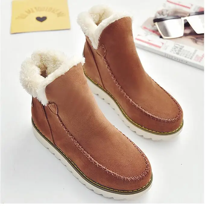 

Winter Boots Ankle Women Shoes Lady Snow Boots Warm Plush 2018 Brand Women Slip on Winter Sneaker Boots Women Platform 35-43