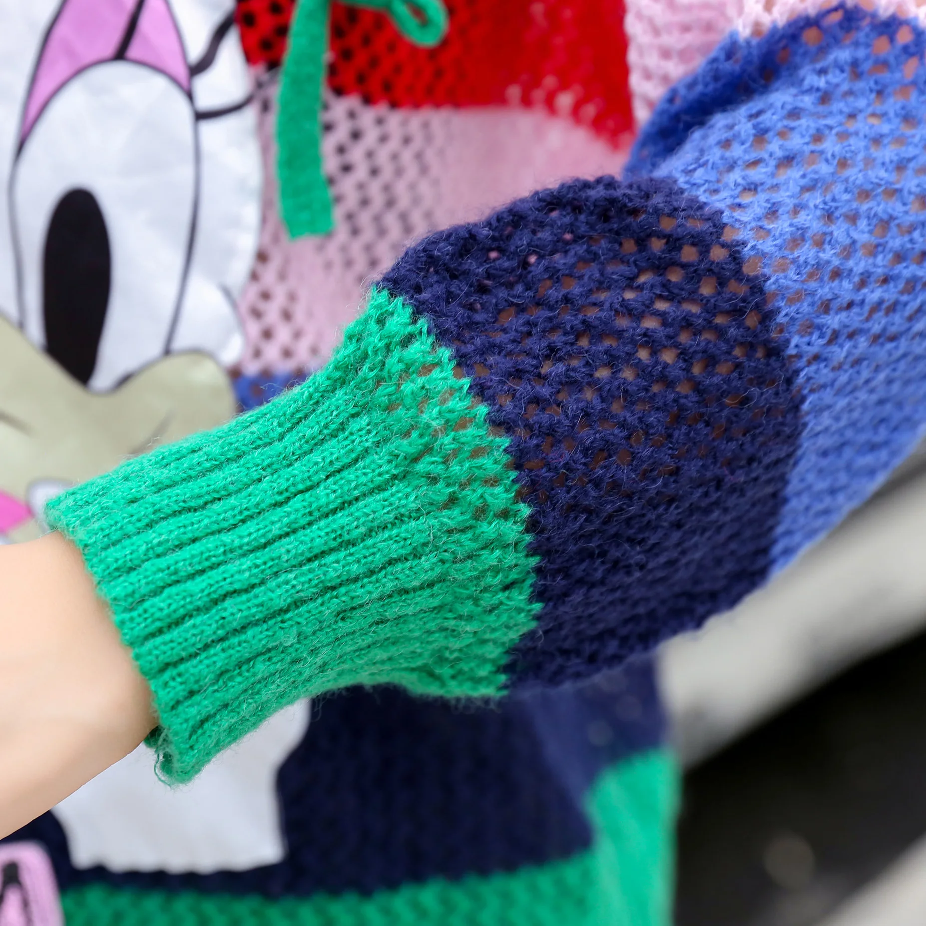Тайланд Tide бренд Harajuku свитер с капюшоном женская голова свободная утка ленивая шерстяное пальто Радужный женский свитер Зима