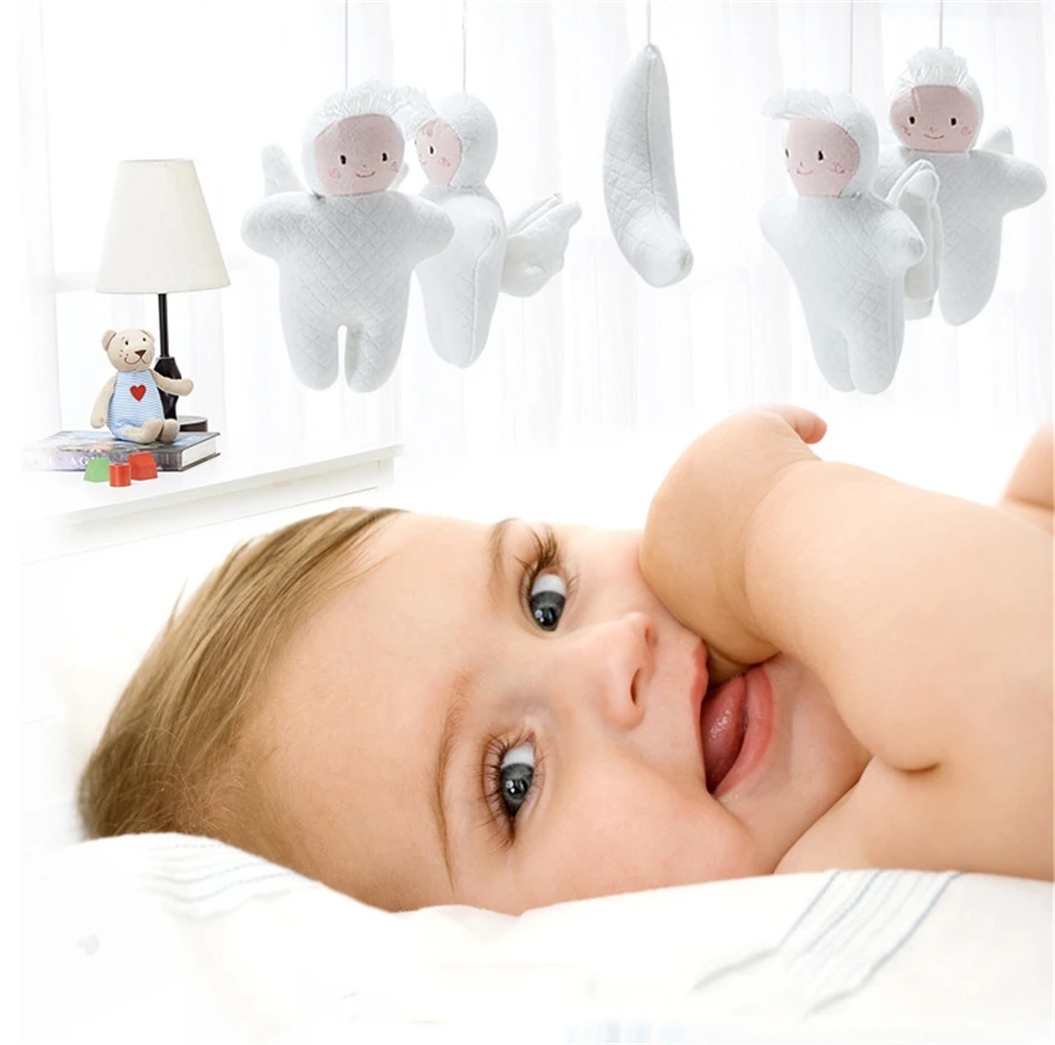 Brinquedos do Bebê Feito à Mão do Bebê Chocalhos da Criança Conjunto de Brinquedos Meses Urso Cama Sino Brinquedo Recém-nascido Infantil Berço Móvel Brinquedos 0-12 7 Móbiles e chocalhos para bebês