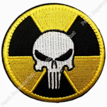 

patches for clothing GITD PUNISHER SKULL RADIATION ARMY MILSPEC IRON-ON SEW-ON PATCH Free Shipping Wholesale clothes