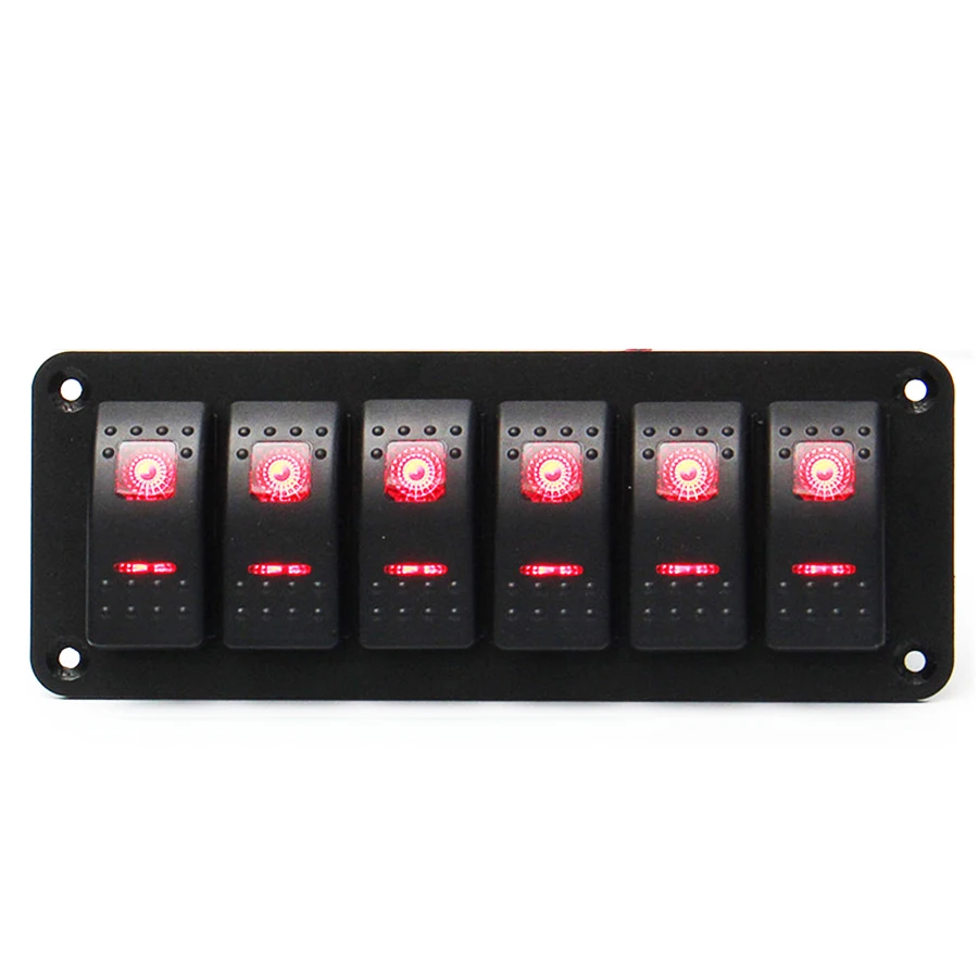 Business Industrial Multi Function Waterproof 4 Gang Switch Panel 12v24v For Car Rv Boat Green Led Electrical Equipment Supplies