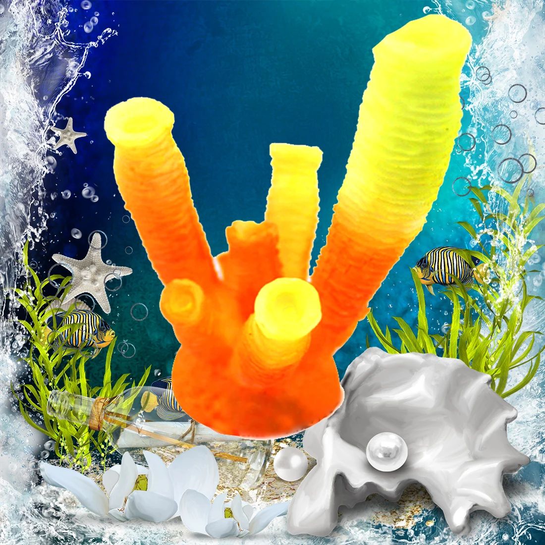 Красочные искусственные аквариумные украшения микро миниатюрный пейзаж имитация коралловых цветов мини-орнамент подводный Pe