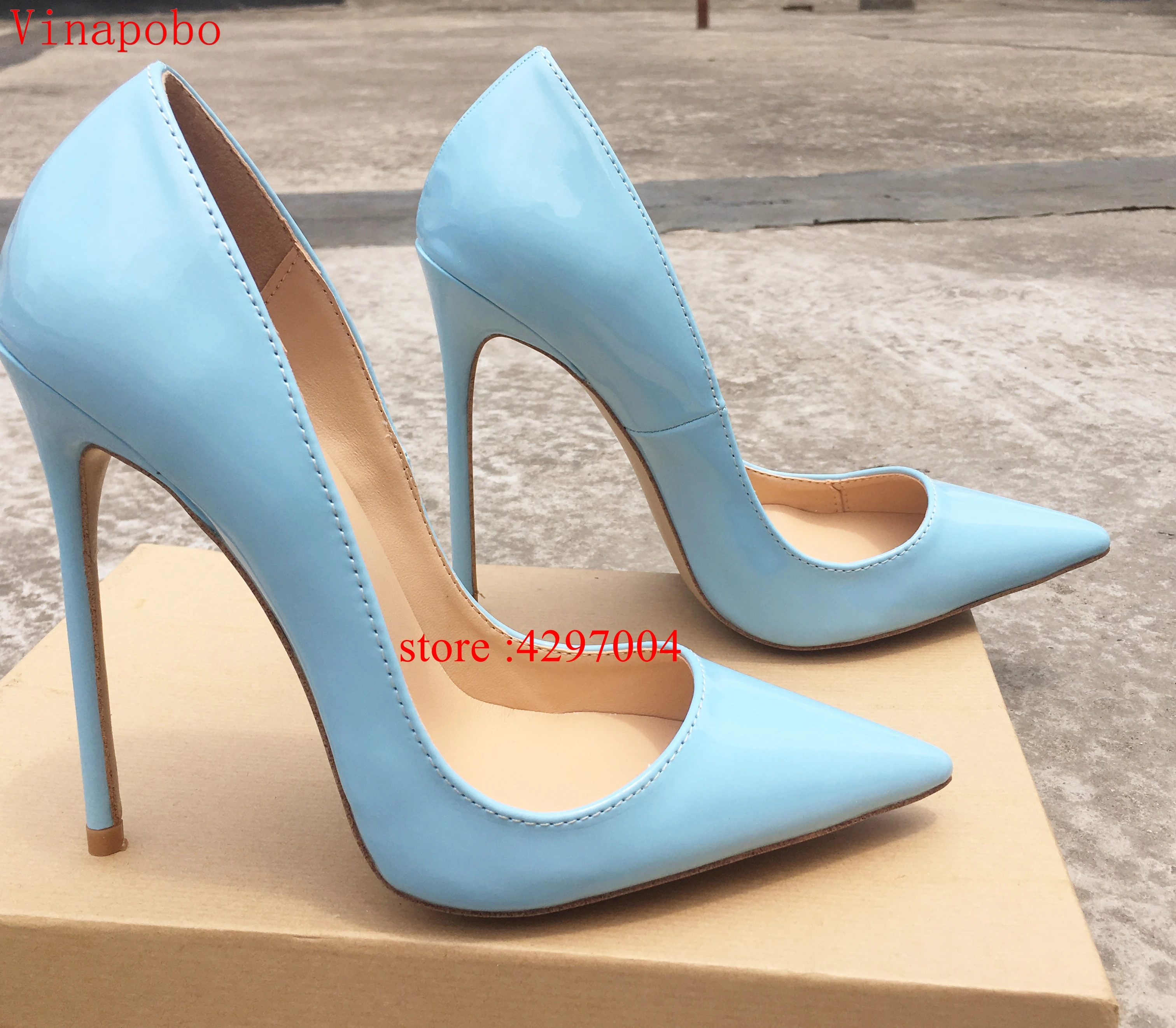 Ladies Designer Shoes Women So Nice Kate 12cm/10cm/8cm Patent Leather Blue Stiletto High Heels Fashion Wedding Shoes Women Pumps