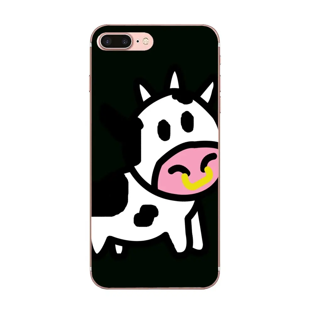 Белый черный Vache корова Мягкий индивидуальный рисунок для Apple iPhone 4 4s 5 5C 5S SE 6 S 7 8 Plus