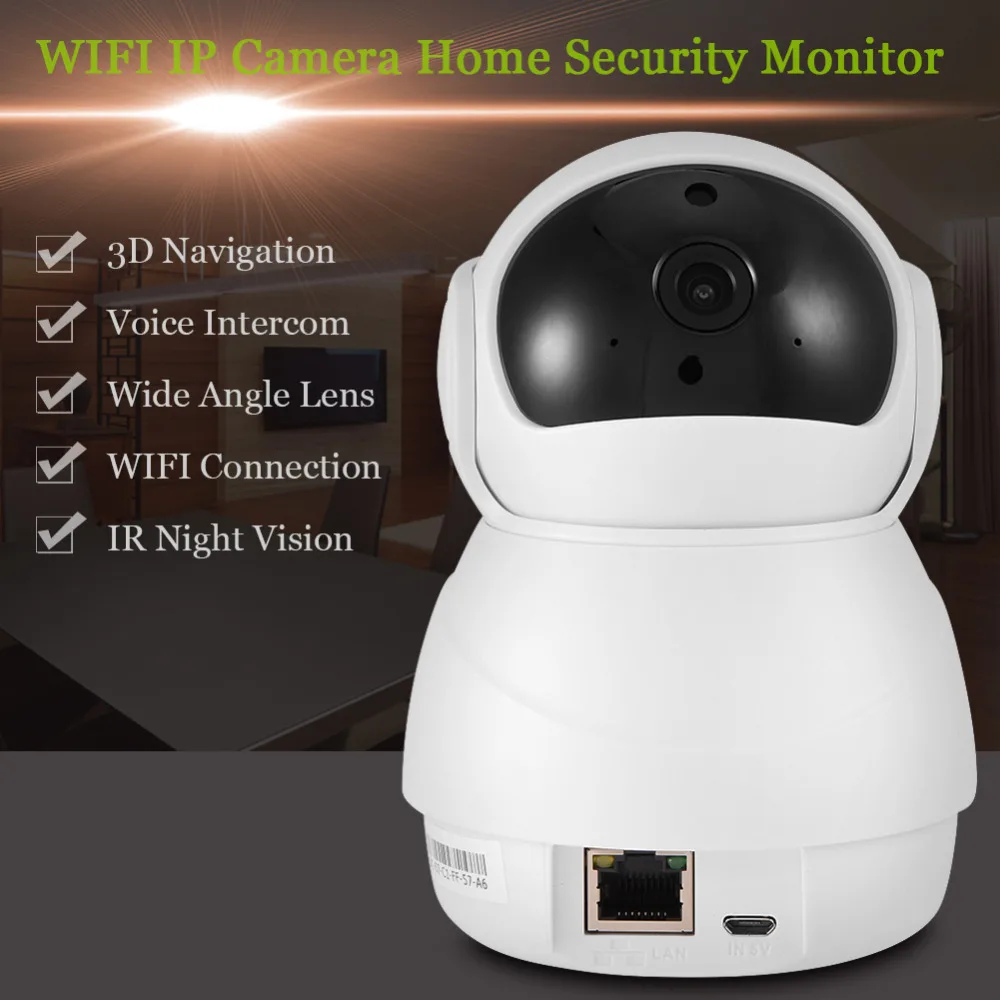 

Robot WIFI IP Camera Home Security Monitor 3D Navigation 1080P HD Night Vision 2 Mega Dual Way Audio Support Micro SD Card US