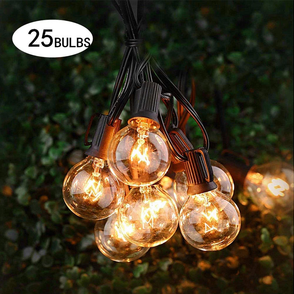

Strings G40 Globe String Lights with 25 Clear Bulbs,25Ft UL listed for Indoor&Outdoor Light Decoration for Garden,Patio,Party