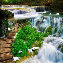 Изготовленная на заказ картина из бисера, пейзаж водопада вышивка крестиком Рождество Санта-Клаус hibah домашний декор pintura Алмазная мозаика Круз фильмы