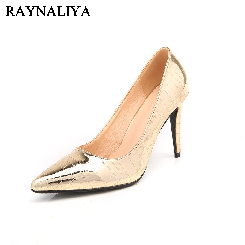 

Brand Women Pumps 7CM High Heels Silver Glitter Red Dress Wedding Shoes Woman Sexy Ladies Pointed Toe Pumps Shoes BLY-A0019