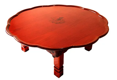 

Round Korean Table Legs Folding 90cm Asian Antique Furniture For Dinning Traditional Floor Low Wooden Coffee Table Space Saving