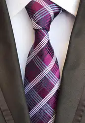 SKng высокое качество проверяет фиолетовый, черный 100% шелковый галстук для Для мужчин жаккардовые Классические Галстуки Для мужчин гравате