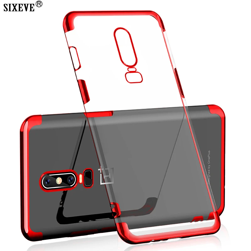 

SIXEVE High quality Soft Clear Case For Oneplus 5 5T 6 Shockproof Silicone TPU Cell Phone Back Cover Ultra-thin Casing Coque