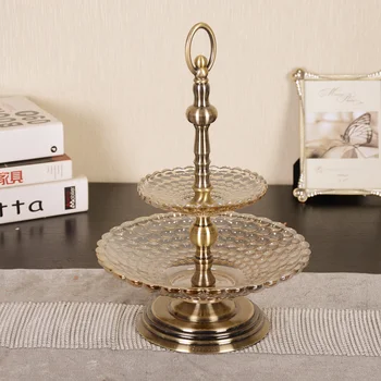 

The European and American high-end decorative glass ware fruit Home Furnishing double fruit plate decoration decoration