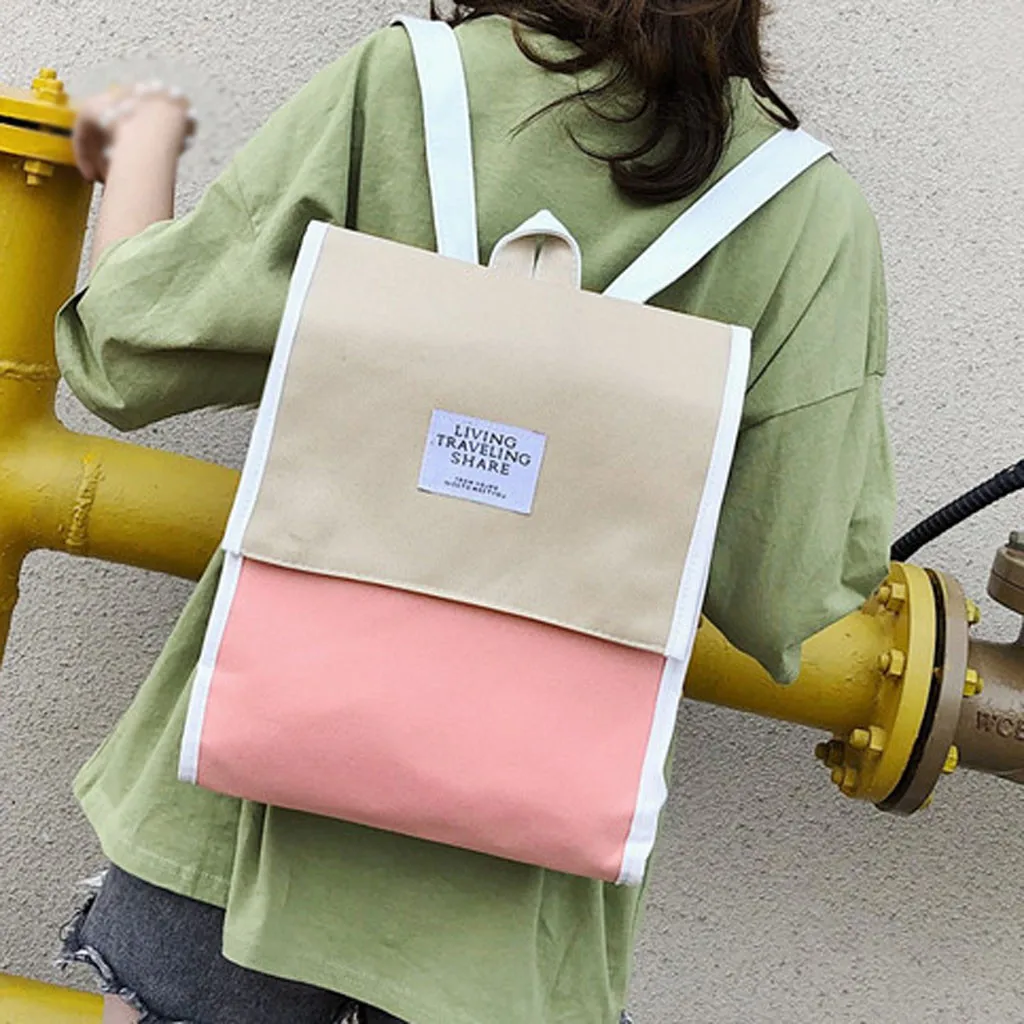 

CONEED Canvas Backpack travel bag new shoulder bag female couple backpack waterproof junior high school student bag 2019 May23