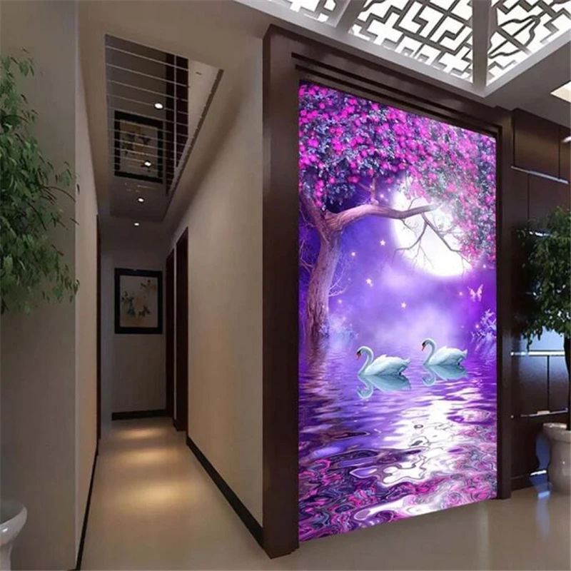 Обои на заказ 3d фотообои красивая луна полное стерео крыльцо фоновые обои для