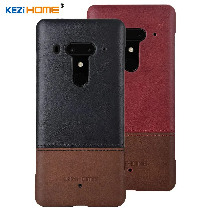 

Case for HTC U12 Plus U12+ KEZiHOME Luxury Hit Color Genuine Leather Hard Back Cover capa For HTC U12 Plus 6.0'' Phone cases