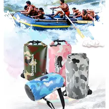 Камуфляжная уличная водонепроницаемая сумка, сухая сумка, рюкзак для рафтинга, спортивное хранение, походные дорожные комплекты, сумка для речного треккинга 10л/15л/20л/30л