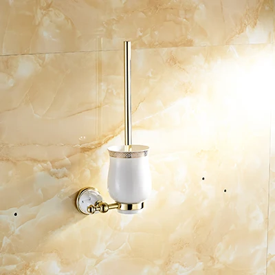 XOXO позолоченный финишную держатель туалетной щетки с Керамика чашки/Товары для дома Декор для ванной комнаты accessories10081GT - Цвет: golden