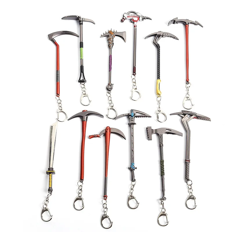 

2019 Fortress Night Battle Royale Action Pickaxe Toy Anarchy Axe Reaper Keyring Metal Keychain For Fans Kids Toy PUBG AWM Weapon