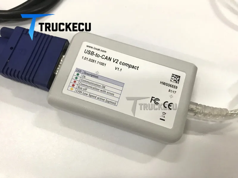 Для диагностического набора MTU (USB to CAN V2) Diasys 2 7 USB key IXXAT TO V2 compact + ADEC MDEC cable|Кабели