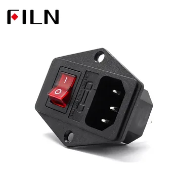 

Red Rocker Switch AC Power Socket Fuse Switch Connector Plug Connector 3 Pins With 10A Fuse 15A 250VAC