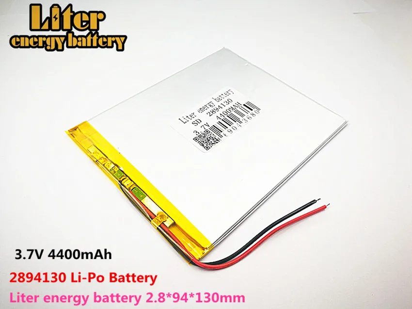 

Liter energy battery Good Qulity 3.7V,4400mAH 2894130 Polymer lithium ion / Li-ion battery for tablet pc BANK,GPS,mp3,mp4