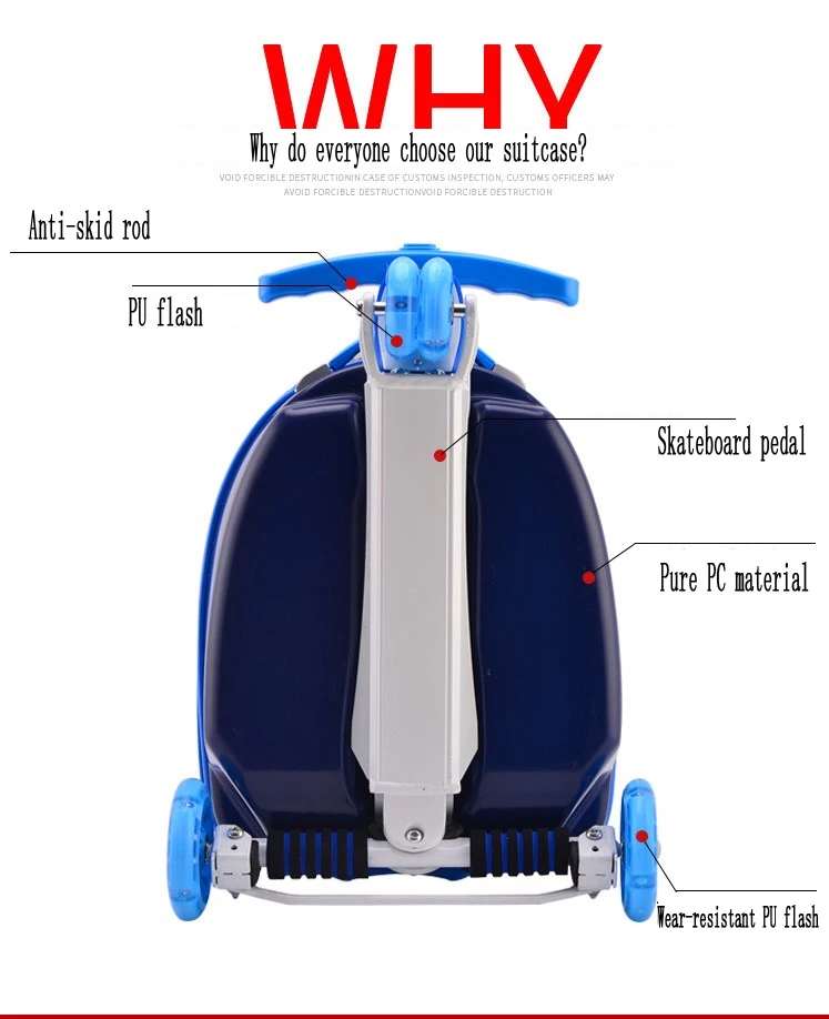 Детский чемодан на колесиках, рюкзак с скейтбордом, чемодан на колесиках, школьный чемодан, портативный Съемный багаж на колесиках