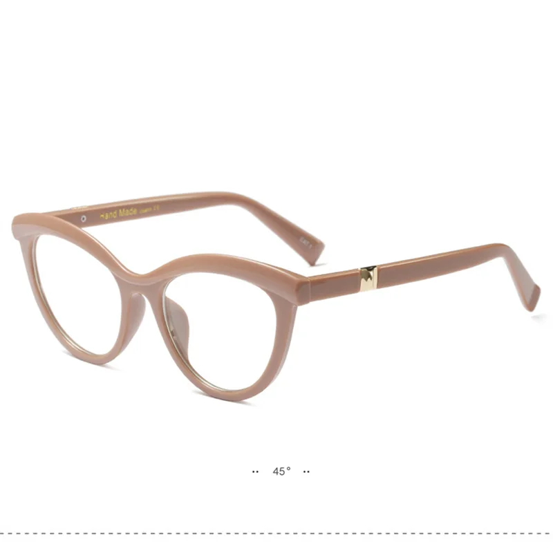 YOOSKE сексуальные очки кошачий глаз, оправа для женщин, роскошные брендовые дизайнерские оптические очки, прозрачные линзы, оправа для очков - Цвет оправы: C7 Khaki