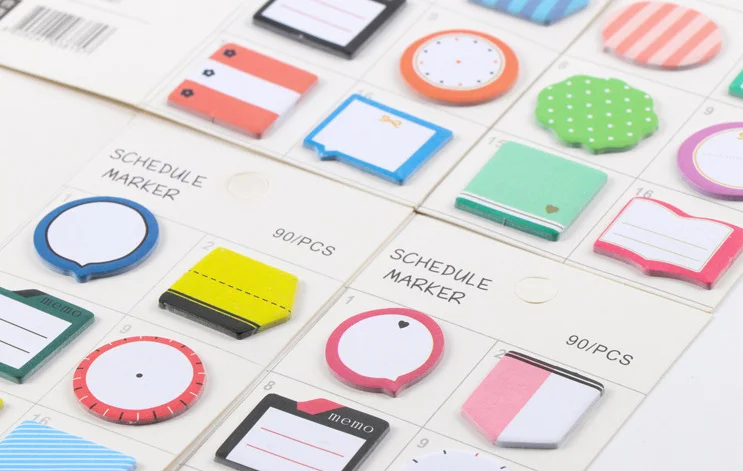 

Kawaii Fresh Style Schedule Marker Self-Adhesive Memo Pad Sticky Notes memo boards Bookmark School Office Supply papelaria