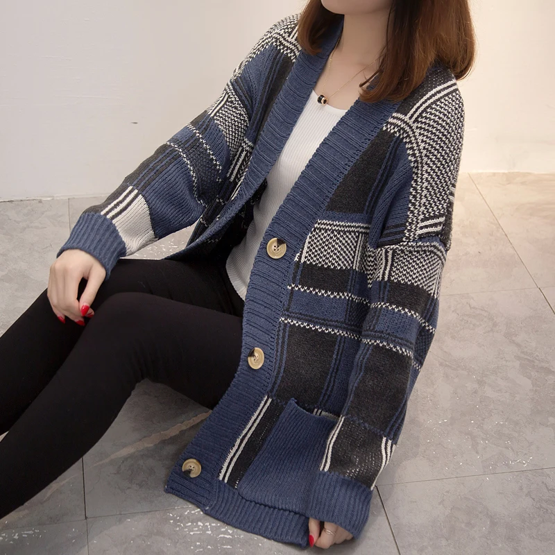 

3xl plus big size sweater women spring autumn winter 2018 thin cardigan feminino fashion knit cardigan sweater coat female Y1541