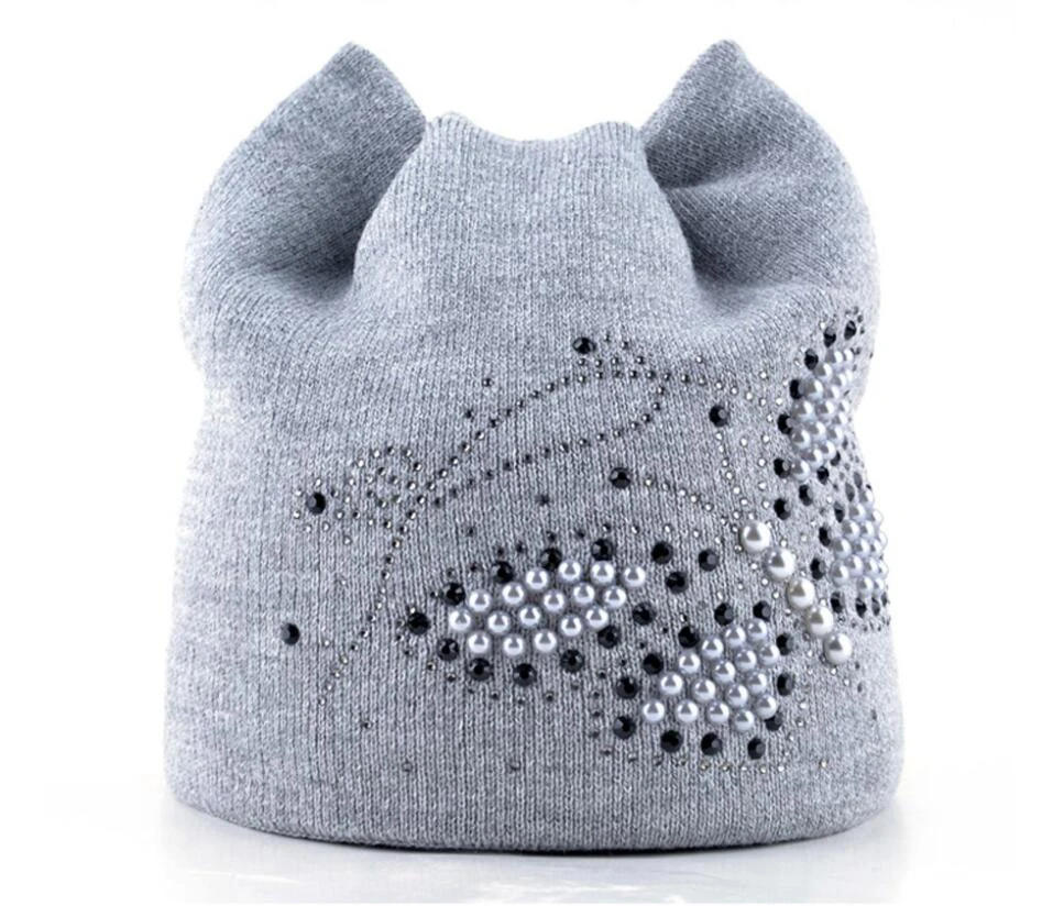 Зимняя женская шапка Skullies Beanies для девочек, теплая вязаная меховая шапка с помпоном, три шапки, посылка, много цветов, модная женская шапка Gorras