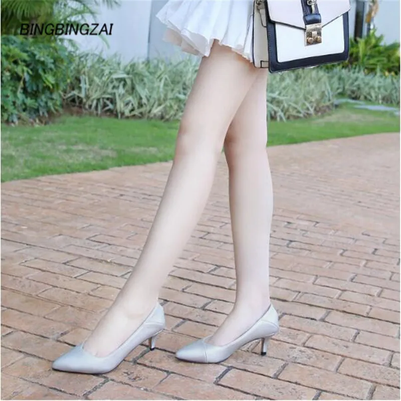 

ladies shoes 5CM Heels shoes feminino Concise platforms pumps Wedding Party Sexy leather stiletto Height Increasing 35-45 46