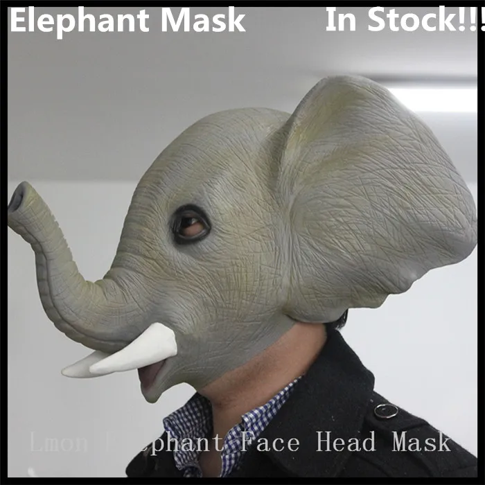 Hot Sale Halloween Props Adult Elephant Masks Animal Full Latex