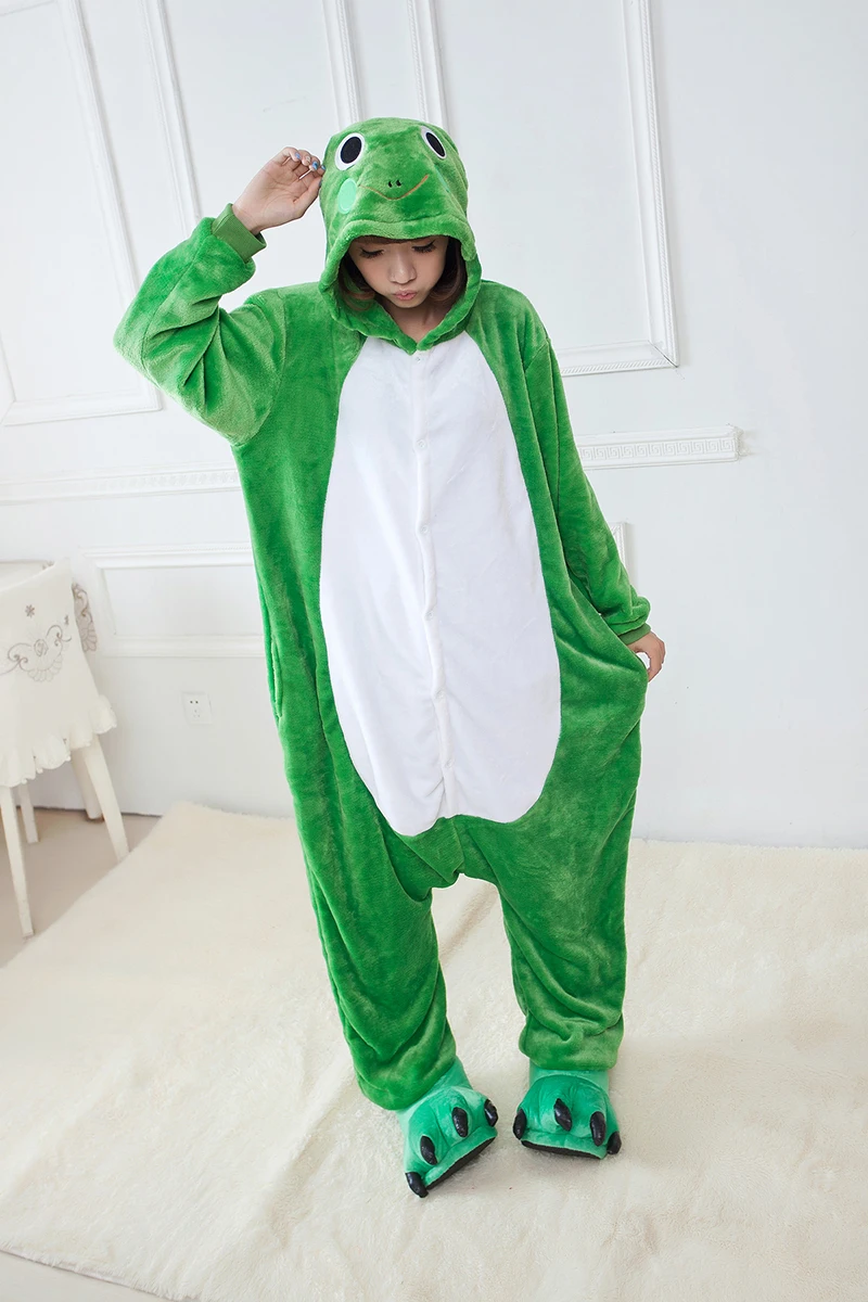 

Kigurumi Unisex Frog Pajamas Sleepsuit Adult Onesies Cartoon Cosplay Costumes Animal Sleepwear Party Clothing New Year Xmas Gift