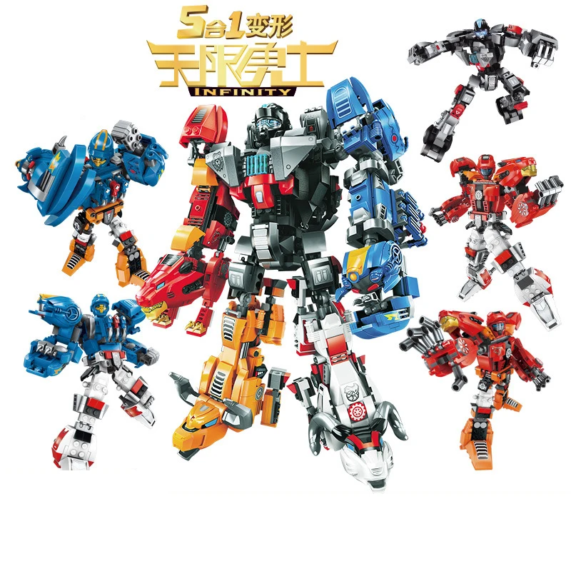 

Nuclear crystal juvenile deformation machine Compatible Legoingly city Transformation Series Robot DIY figures Bricks boy gifts