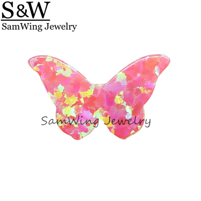 

50PCS/lot 8.6x14.1mm Classical Hollow butterfly Opal Synthetic Hollow Fire Opal for DIY Jewelry Necklace Lab created opal beads