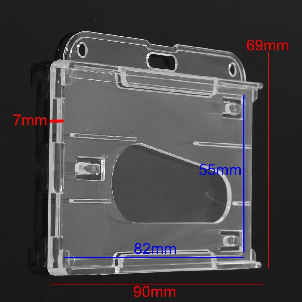 1 шт. 3 жесткий пластиковый Горизонтальная карта держатель прозрачный значок ID крышка