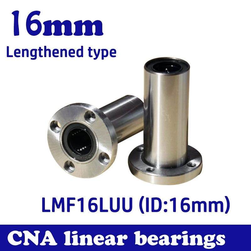 2pcs/lot LMF16LUU Long Type 16mm Flange Linear Bearing CNC Linear Bush Free Shipping