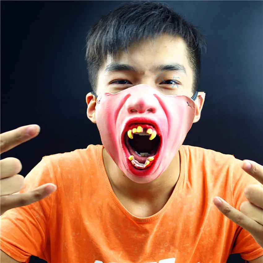 

Masquerade Party Horror Creepy Elastic Band Half Face Masks Ghost Party Cosplay Props Scary Latex Mask for Halloween dress up
