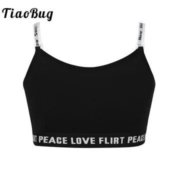 

TiaoBug Kids Teens Cotton Soft Sports Dance Bra Tops with Removable Pads Girls Adjustable Elastic Straps Gymnastics Ballet Tops