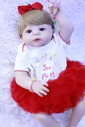 55 см полный Силиконовый Reborn Girl Baby Doll Игрушки как настоящая новорожденная принцесса младенцы кукла подарок на день рождения девочки Bonecas Bathe