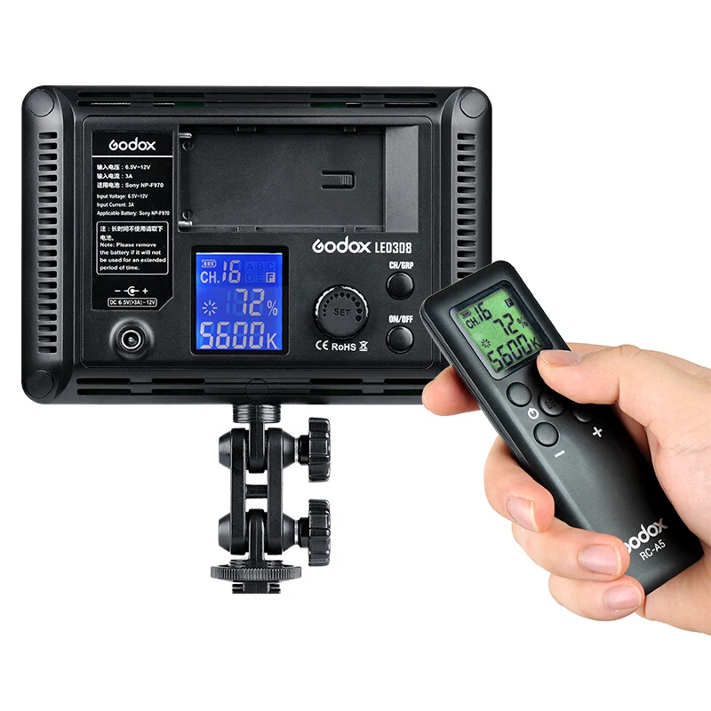  New Godox 308C Bi-Color Dimmable 5500K/3300k LED Video LED Video Studio Light Lamp Professional Vid - 32785952466