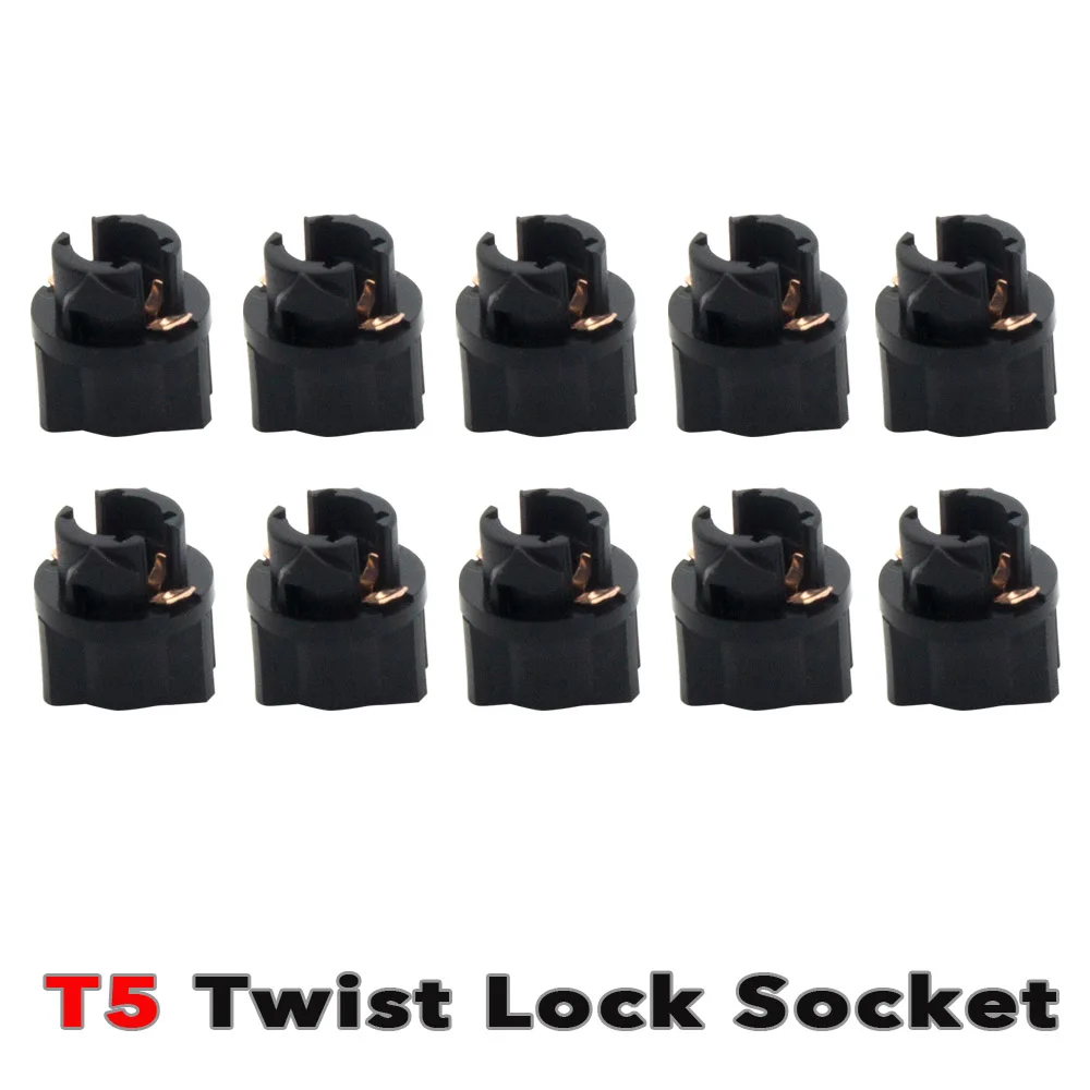 50Pcs T5 Twist in Lock Wedge Dashboard instrument Panel Dash Light Bulb