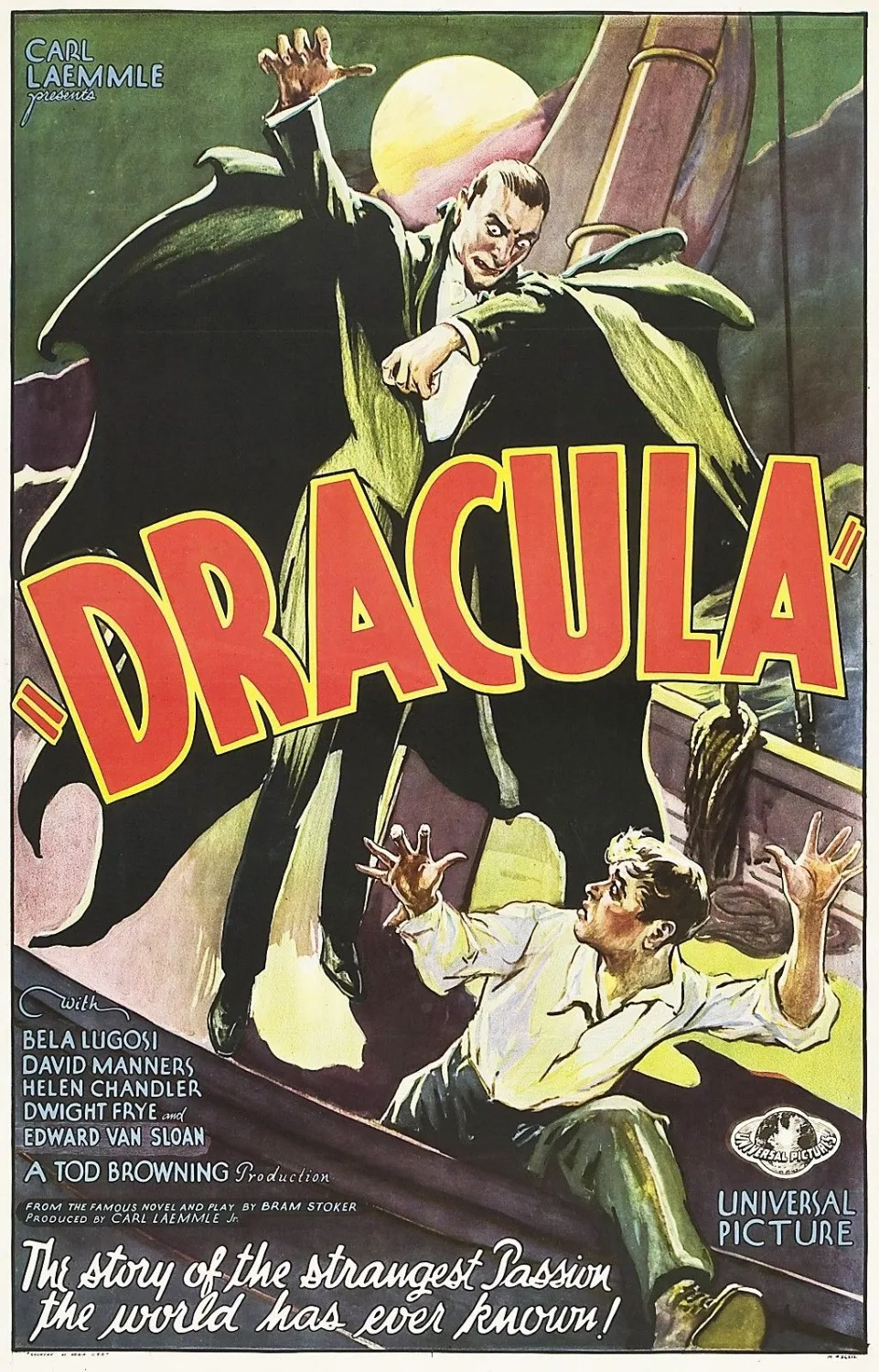 Дракула фильм плакат ужасный вампир Bela Lugosi 1931 шелк декоративной живописи 24x36