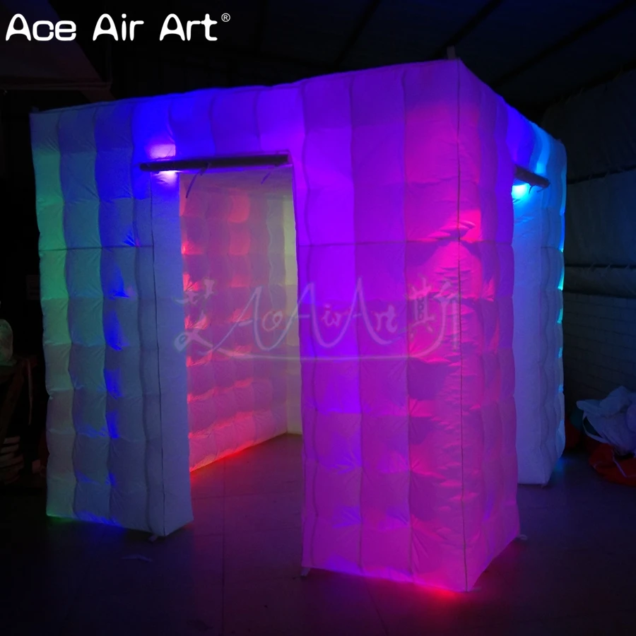  Hot sale 2.5m L*2m W*2.25m H illuminating inflatable photo boothsocial booth with colourful LED
