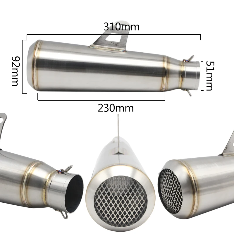 ZSDTRP 51 мм универсальный глушитель выхлопной трубы мотоцикла модифицированный SC выхлопная Нержавеющая сталь подходит для большинства мотоциклов Скутер ATV