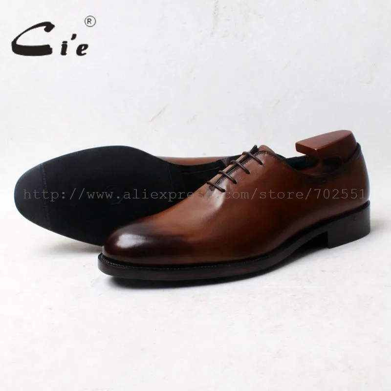 Cie круглый носок Весь Cut Lace-Up Oxfords 100% натуральной телячьей кожи дно подошва дышащая Для мужчин обуви платье Goodyear WeltedOX667